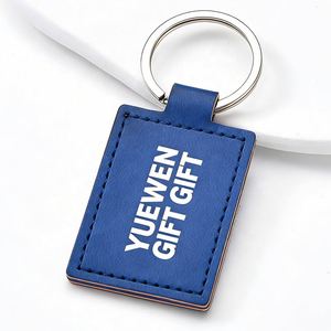 2025 Popular Custom Embossed Vintage Classic Round Black Brown RFID Access Control Best Leather Keychain - Product Image 4