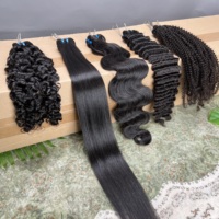 Lots de Cheveux Humains Vierges Indiens Premium 100% Naturels, Double Trame, Ondulés Bouclés, Non Traités, Sans Perte de Cheveux, pour Extensions de Tissage