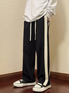 <span class=keywords><strong>กางเกง</strong></span>วอร์มแฟชั่นผู้ชายสีดำลายทางสีเขียวออกแบบโลโก้ได้ตามต้องการ - Product Image 5