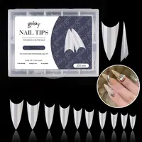 480Pcs Clear Acrylic Nail Tips, Long C Curve & Coffin Nail Tips for Acrylic  Nails Professional Set, Half Cover Mixed Artificial Nail Tips for DIY Nail  Art, 12 Sizes with 2 Nail