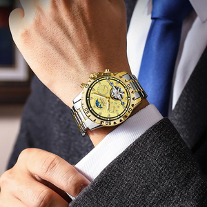 POEDAGAR, reloj automático luminoso resistente al agua de alta calidad para hombre, reloj mecánico de lujo de acero inoxidable dorado para hombre - Product Image 4