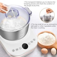Amasadora y Mezcladora Doméstica Versátil de 5.3QT con Función de Fermentación, Tazón de Acero Inoxidable 304, Tapa Extraíble y Control Táctil Digital