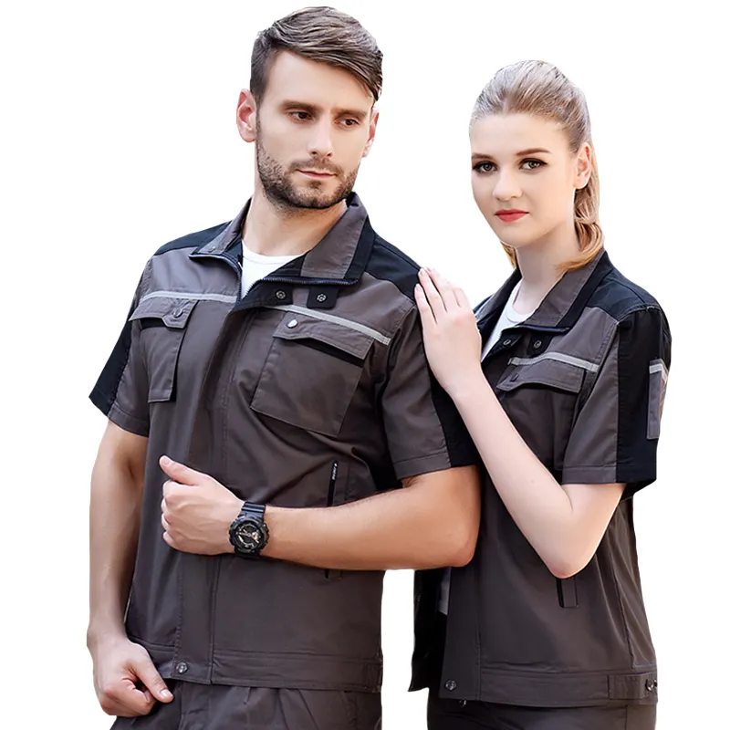 Wholesales 2021 Hot Sale Work Clothes Uniform Auto Repair Welding Work Wear Suits Short Sleeve Labor Workwears With Custom Logo
