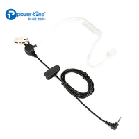 Écouteur tubulaire Power Time PTE-800l avec prise audio 3,5 mm, écoute unilatérale, câble enroulé en PU (renforcé de Kevlar) pour talkie-walkie