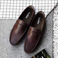 Mocassins Homme Tendance 2026 Nouvelle Collection Décontractés en Daim de Vache Respirants à Enfiler Style Preppy Semelles Souples pour la Conduite
