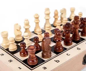 Pièces pliantes classiques écologiques de luxe de haute qualité jeu d'échecs en bois jeu d'échecs pour enfant et adulte