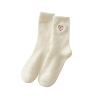 OEM Chaussettes d'hiver chaudes et douces pour femme, motif cœur, style créateur, chaussettes de couchage et d'intérieur