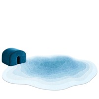 Tapis en polyester à poils moyens, motif Alien, rayé et uni, résistant à la saleté et à l'usure, style Ins tendance pour chambre à coucher