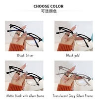 Lunettes de lecture correctrices unisexes TR90 Slim Gold Squared Minya LX-529 pour visage en cœur, anti-lumière bleue, durables et flexibles