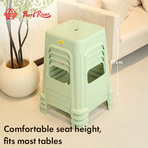 Pearl River Plastic <b>Stool</b> Wide Seat Modern Design Living Room Furniture Green Color - Product Image 5