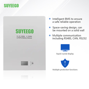 SUYEEGO 5.12kwh Wall Mounted Battery 51.2V 100AH Lithium Ion With BMS for Home Use SYGB-LFP Wall Mounted Solar Battery Lithium S - Product Image 2