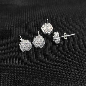New Style Geometric Zircon-studded Trendy Personalized <b>Stud</b> Hip-hop Earrings High-end <b>Silver</b>/Gold Plated Brass Men Women - Product Image 2