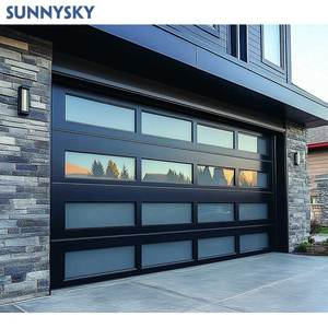 Sunnysky Villa industrielle moderne isolée extérieure télécommande automatique 12x12 aluminium sectionnel <span class=keywords><strong>porte</strong></span> de garage en verre roulant - Product Image 1