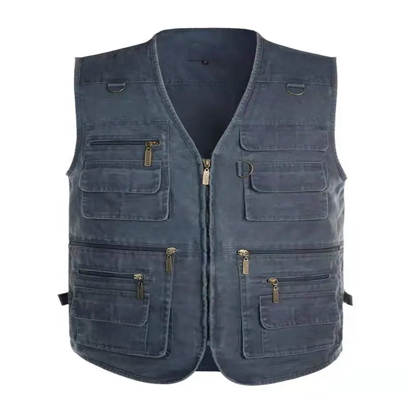 Neuankömmling Mens Multi-Pocket Vest Back Folding Design