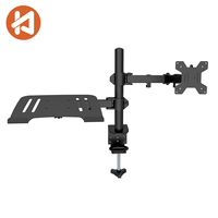 Khcoohoo Dual-Monitor-Halterung 45 Grad Neigung 10''-17'' Bildschirmkompatibilität 8kg Tragfähigkeit VESA 75/100mm Kabel