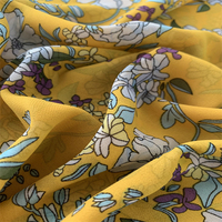 Matériau métallique en gros 100% polyester 75D impression en mousseline de soie avec finition douce et bonne chute