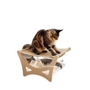 <span class=keywords><strong>Cama</strong></span> para Gatos Transpirable <span class=keywords><strong>de</strong></span> Madera y Sisal <span class=keywords><strong>con</strong></span> Poste <span class=keywords><strong>Rascador</strong></span> y Columpio Colgante - Para Todas las Estaciones, para Sala <span class=keywords><strong>de</strong></span> Estar y Balcón (Caja) - Product Image 5