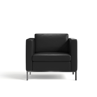 Canapé de bureau modulaire de luxe en cuir PU, mousse haute densité, pieds en acier inoxydable pour écoles, hôpitaux, halls d'accueil