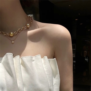 Xinfly - Juego de Joyería de Oro Puro de 18K para Mujer, Regalo de Aniversario de Marca de Lujo, Collar y Pulsera con Colgante de Perlas Barrocas Vintage - Product Image 4