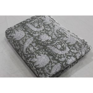 Tela Tradicional India con Estampado Sanganeri, Impresa a Mano con Bloques, 100% Algodón, Material Decorativo para el Hogar, Tela para Tapicería - Product Image 3