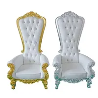 Chaises d'hôtel à trône doré en métal à dossier haut rembourrées pour mariage et événements de fête prix d'usine