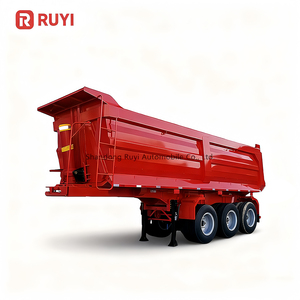 Remorque benne basculante RUYI personnalisable à 3 essieux en acier de forme U/carrée, capacité 50-100 tonnes, pour le <span class=keywords><strong>transport</strong></span> de pierres, à vendre - Product Image 4
