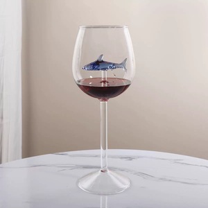 Verres à Brandy Modernes de Luxe Côtelés Modèle Requin de Plage Mr Panda Raymond 300ml 10 Ounces avec Verre à Vin Rouge en Cristal 3D Intégré - Product Image 6