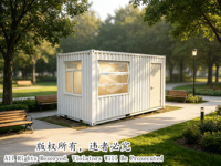 Kiosque de restauration rapide, bar à café, boutique ou librairie modulaire préfabriquée portable et personnalisable de 20 pieds, style moderne et compact