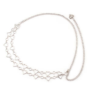 Cadena de cintura con forma de corazón, doble capa, hueca, para mujer, cadena corporal de moda, aleación de zinc, cinturón decorativo para el Día de San Valentín - Product Image 5