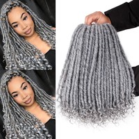 Vente en Gros Cheveux pour Tresses Afro Kinky Twist Goddess Faux Locs Cheveux à Torsader Cheveux Synthétiques Mèches pour Tresses Africaines 18 Pouces