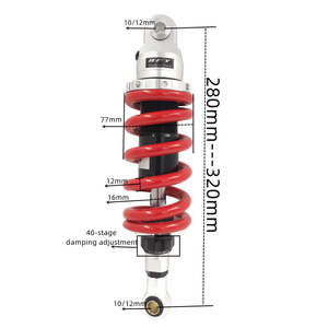 Amortisseur de moto 12mm, ressort 260mm, 270mm, 280mm, 290mm, 300mm, 310mm320mm pour MT09 2017-18 KLR250 1984 <span class=keywords><strong>CRF</strong></span> <span class=keywords><strong>250</strong></span> <span class=keywords><strong>L</strong></span> XR250 - Product Image 2