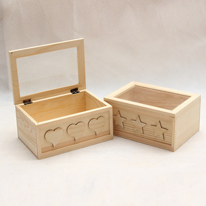 Caja de Almacenamiento de Madera 20x15x9 con Tapa de Vidrio, Organizador de Joyas para Escritorio - Product Image 1