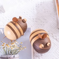 Abeille Design fabriqué à la main en bois bureau porte-cure-dents boîte décor à la maison stockage mur signe bois artisanat
