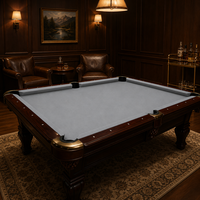 Housse de table de billard grise avec 6 bandes de rail, kit de remplacement en feutre pour table de snooker et de billard, tissu pour salle de jeux à domicile, club ou bar