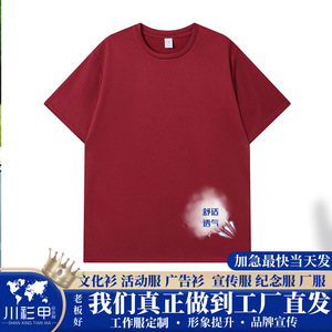 เสื้อยืดคอกลมปรับแต่งได้ โพลีเอสเตอร์ สีพื้น แขนสั้น ชุดลำลอง สีเทา สีเขียว สีน้ำเงินกรมท่า สีดำ สีแดงเบอร์กันดี YZ03-FX666 - Product Image 5