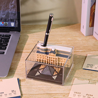 Bloc-notes 3D personnalisé, calendrier, bloc-notes Le Louvre, marque-page, ensemble de papeterie, décoration de bureau, souvenir, cadeau de Noël, cadeau d'anniversaire