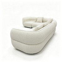 Canapé modulaire incurvé en tissu bouclé, style moderne, pour hôpital, salon, villa, hôtel, meubles OEM ODM