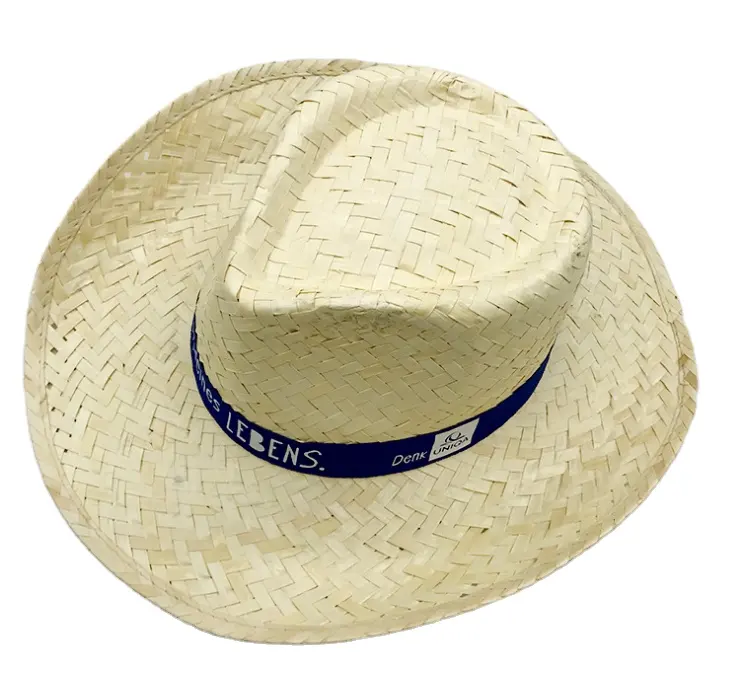 Hot Selling Unisex Summer Palm Leaf Panama /Cowboy straw hat