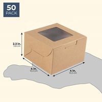 Boîtes à pâtisserie en papier kraft, boîte à pâtisserie individuelle avec fenêtre transparente, boîte à donuts, mini-gâteau, tranche de tarte, boîte à dessert