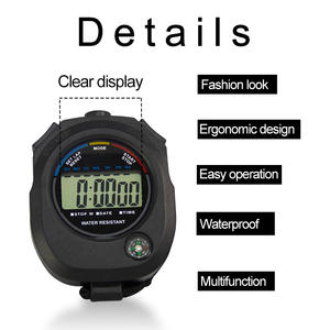 EMAF profesyonel çok fonksiyonlu spor dijital pusula spor kronograf zamanlayıcı zaman gün hafta 0.01 doğruluk su geçirmez kronometre - Product Image 5