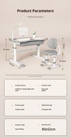 Table d'étude ergonomique de haute qualité et ensemble de chaises meubles d'étudiants confortables pour l'école Design moderne peut être augmenté abaissé