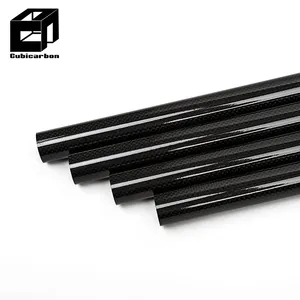 China 100% Real Carbon Tubes Round Pipe Custom 1 Inch 3 Inch Carbon Fiber Tube 3K Glossy Finish