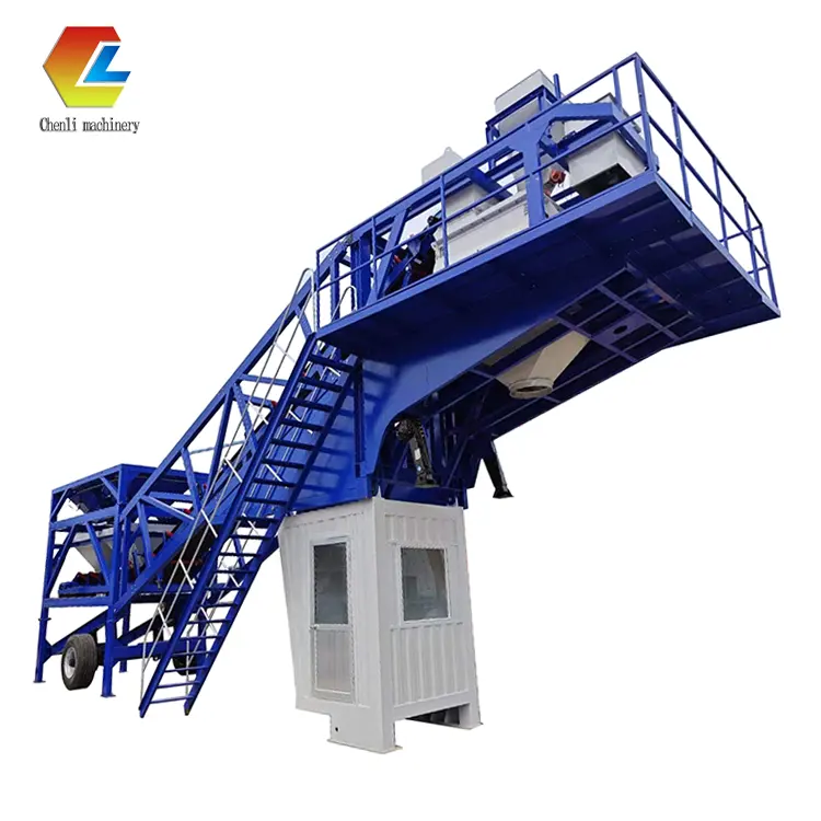 Mobile batching plant horizontal silo wet concrete batch plant