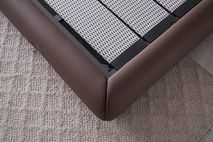 New Style Bedroom Furniture <strong>Beautiful</strong> Wooden Frame king Size <strong>Bed</strong> Up-holstered Leather Queen <strong>Bed</strong> Frame for Hotel - Product Image 6