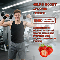 Poudre de gain de masse JBY au goût fraise pour stimuler les niveaux d'énergie et soutenir l'endurance physique pendant les entraînements