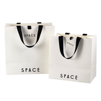 Sac de shopping Euro Tote en papier texturé blanc de luxe, sac en papier blanc personnalisé avec poignée