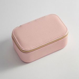 Boîte de rangement portable en cuir PU pour bagues et boucles d'oreilles, petite trousse à bijoux de voyage avec fermeture éclair - Product Image 4
