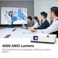 Projecteur vidéo LCD Yinzam E400 compatible 4K, 5000 lumens, rapport de contraste 5 000 000:1, écran 100-300 pouces pour les entreprises et l'éducation