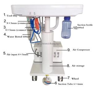 Unidade Móvel de Dentística Portátil de Luxo com Compressor de Ar de 12L, Carrinho de Transporte, Armário para Clínica Odontológica - Product Image 3