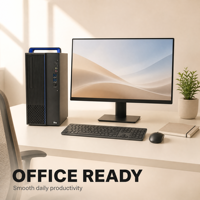 Kit Desktop Kantor Perusahaan Hygon 3350 8 Core 3.0GHz 8GB 512GB 2HVESSD 2GB Grafis 15L Case Layar 23.8" USB Keyboard Mouse